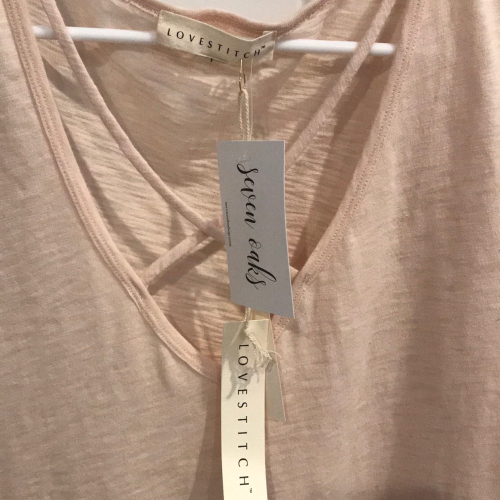 NWT Love Stitch Criss Cross Tee - L - Picture 2 of 2